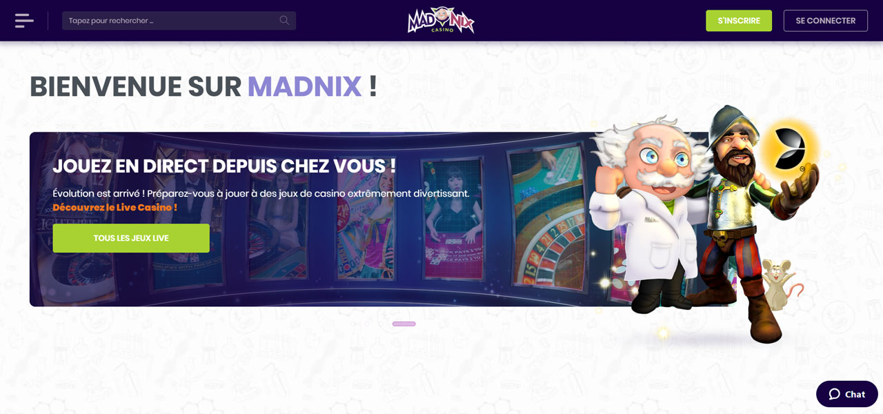 Madnix Casino siteweb